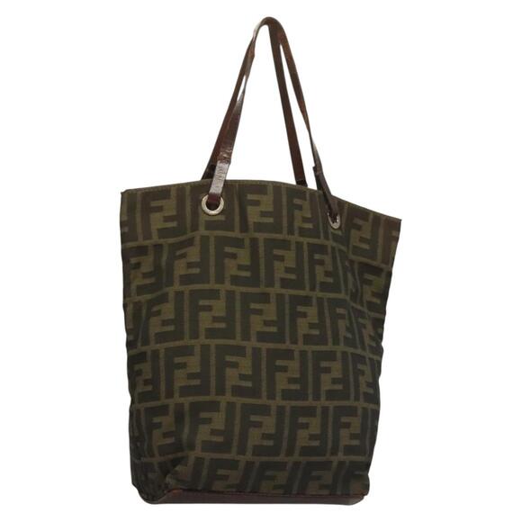 FENDI Zucca Canvas Hand Bag Black Brown - Picture 1 of 12